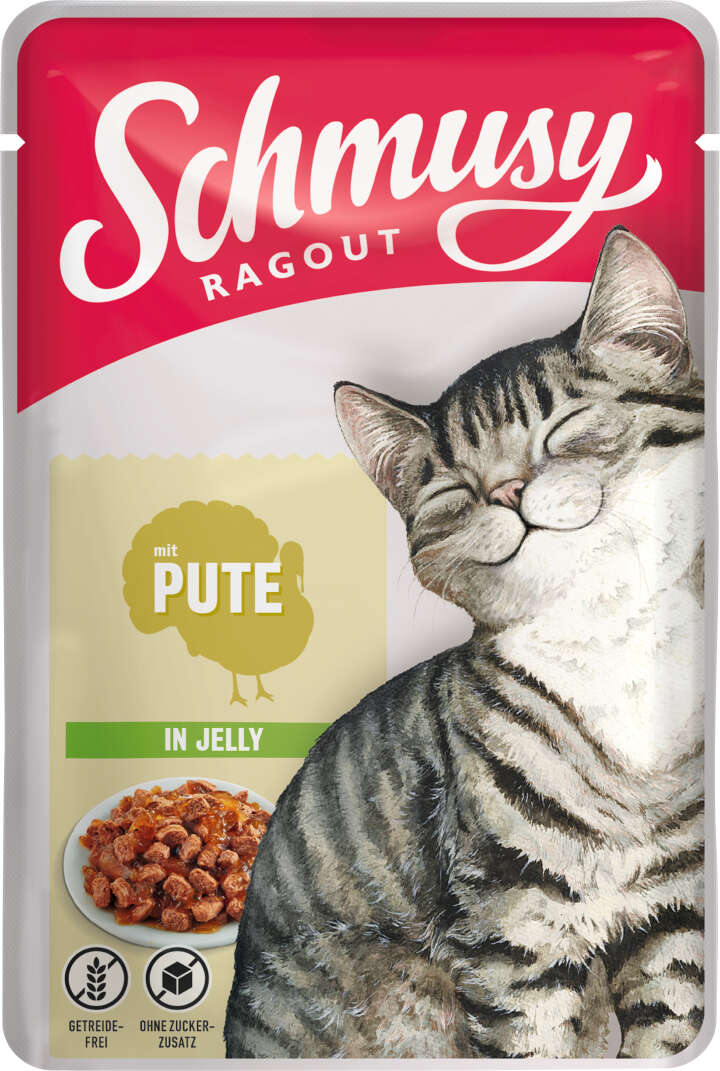 SCHMUSY Katzen-Nassfutter Ragout in Jelly mit Pute